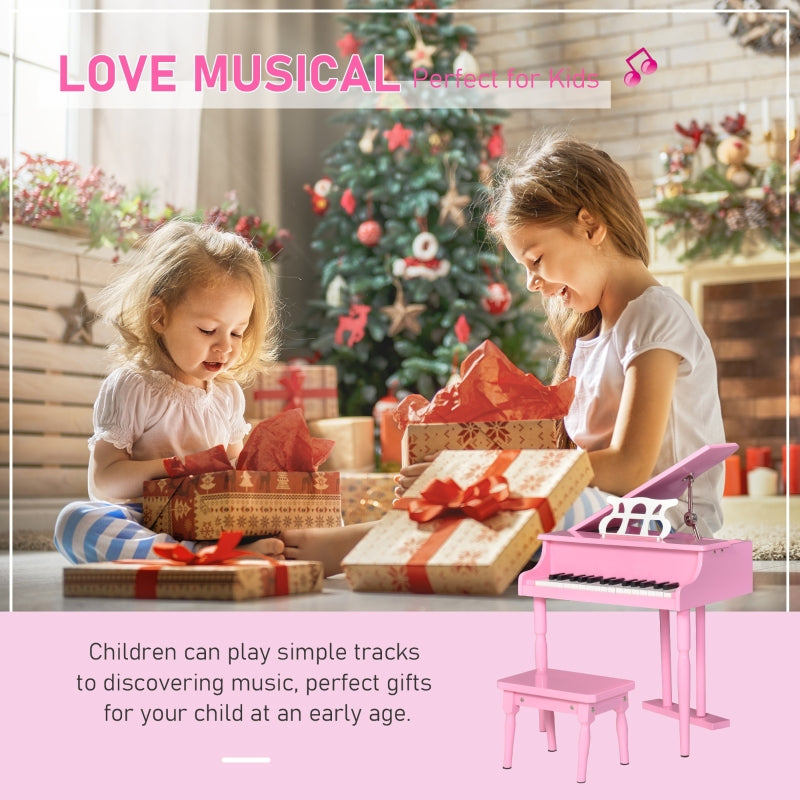 Kids Piano 30 Keys Mini with Music Stand and Bench Toy