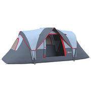 Camping Tent 5-6 Person Tunnel Dome Tent Polyester, Grey