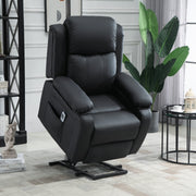 Riser and Recliner Chair, Massage Power Lift Extended Footrest, Black