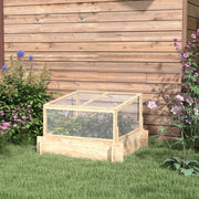 2-In-1 Greenhouse Planter Box, Duo Design Wooden, Natural