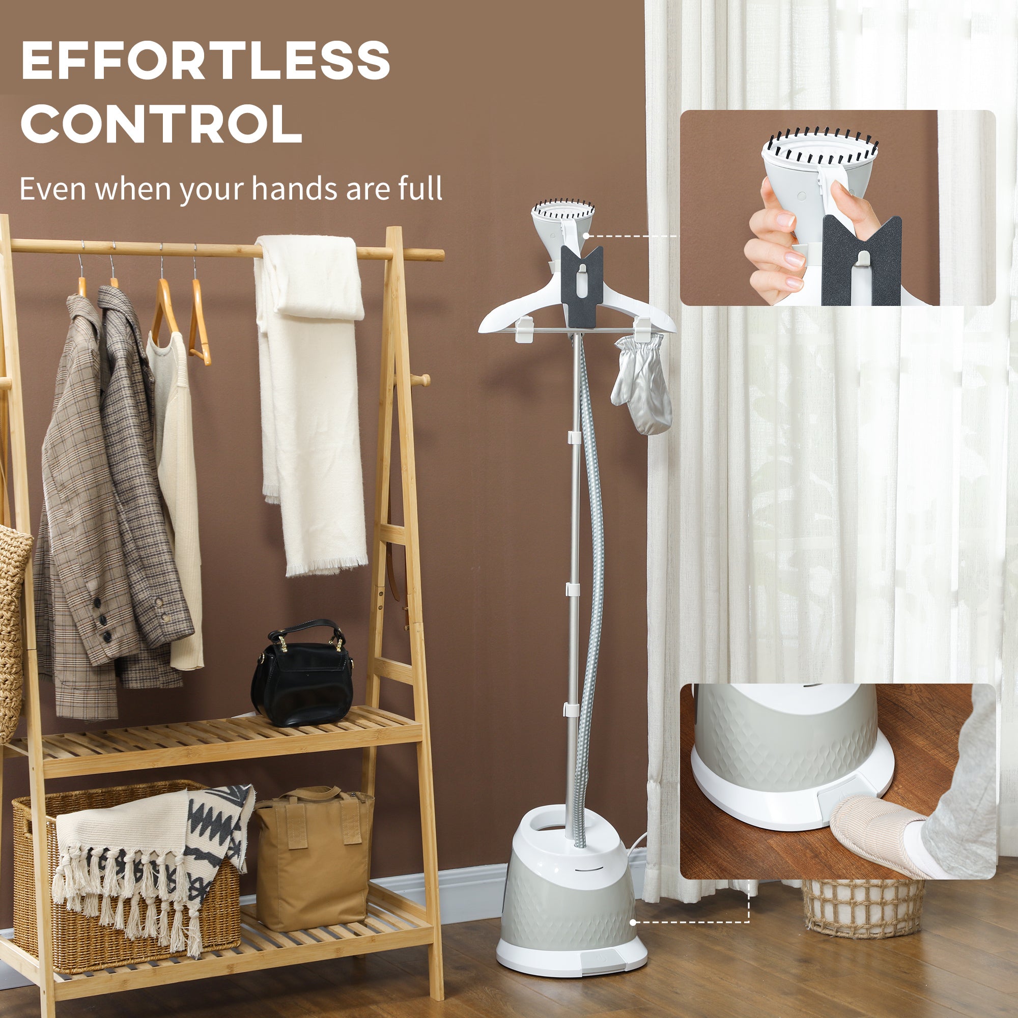 Standing Clothes Steamer 1800W with Accessories Grey
