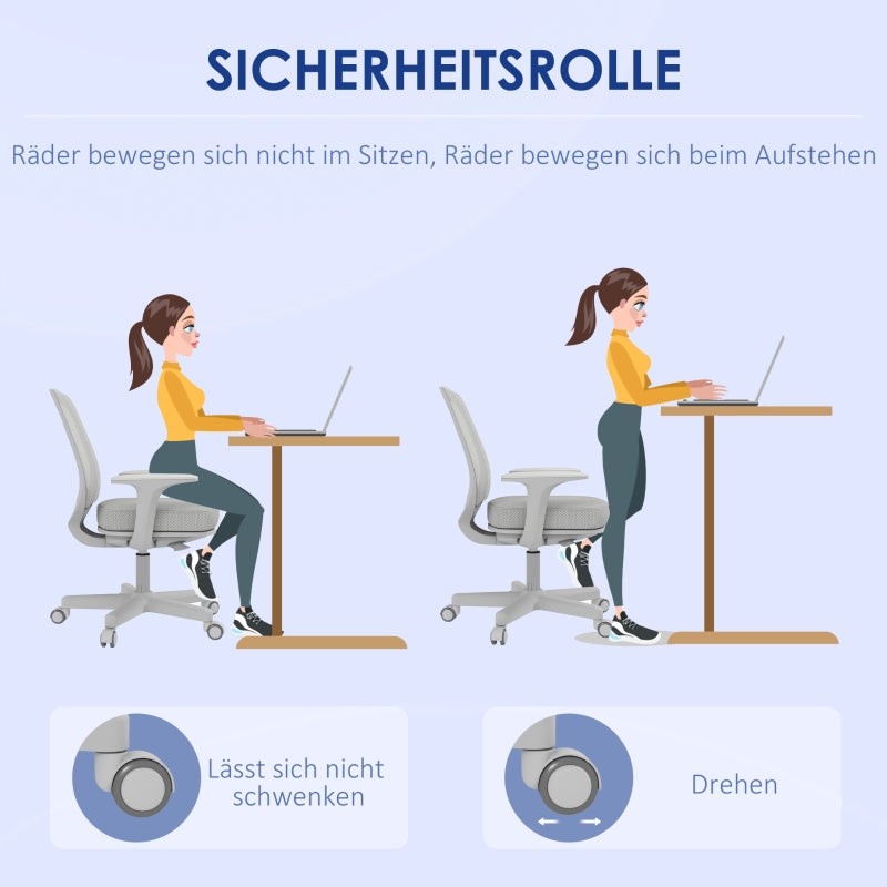 Vinsetto Office Chair, Ergonomic Desk Chair, Swivel, Height Adjustable, Grey