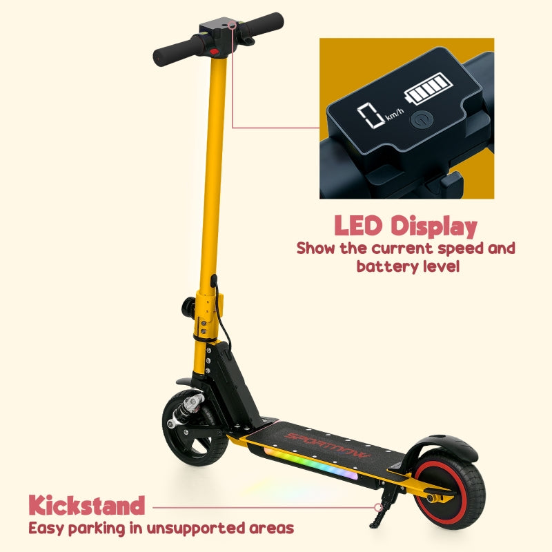 SPORTNOW Folding Electric Scooter, Dual Brakes, Front Suspension, Gold Tone