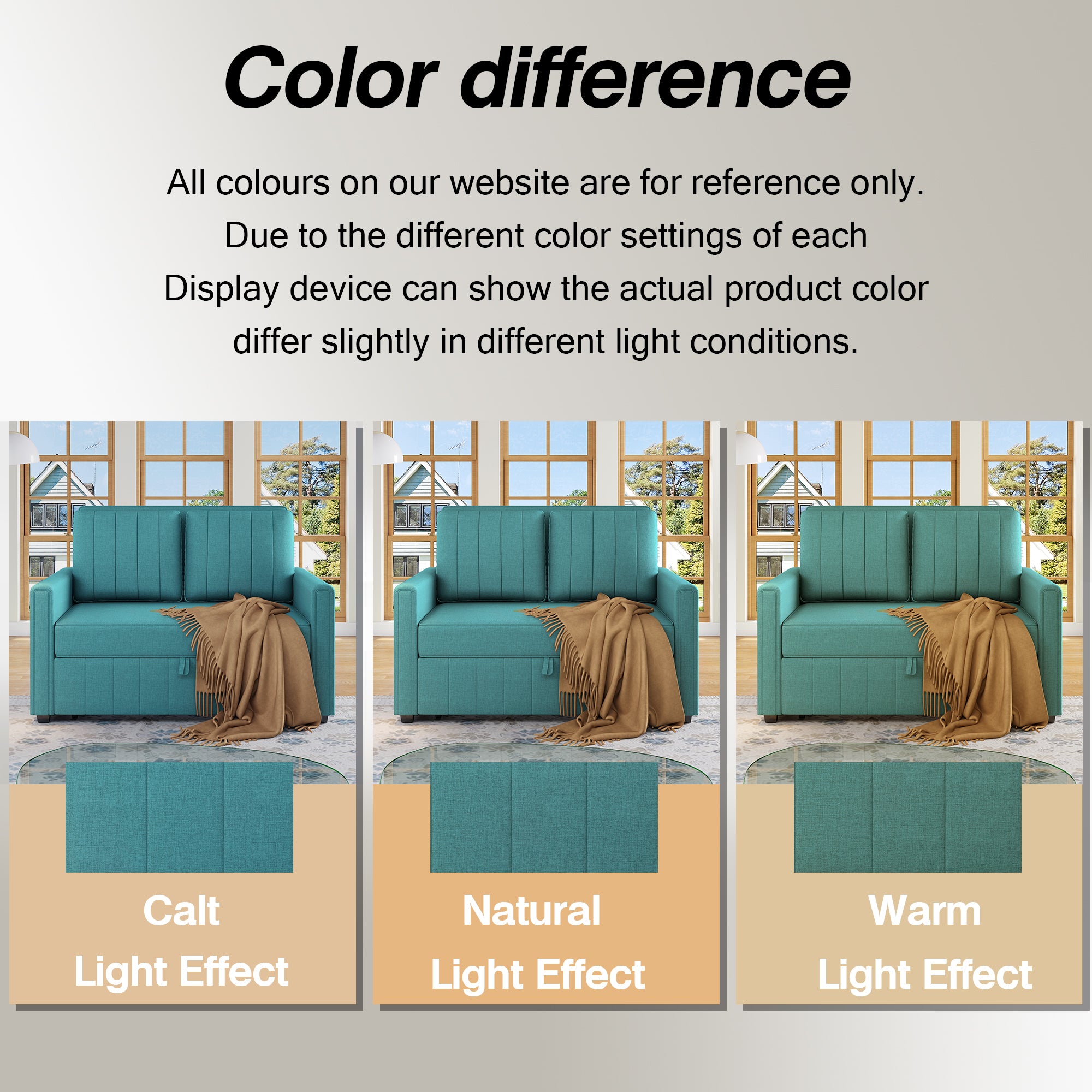 Multifunctional Folding Sofa Bed Daybed with Adjustable Backrest, 180 x 127 cm, Linen Fabric