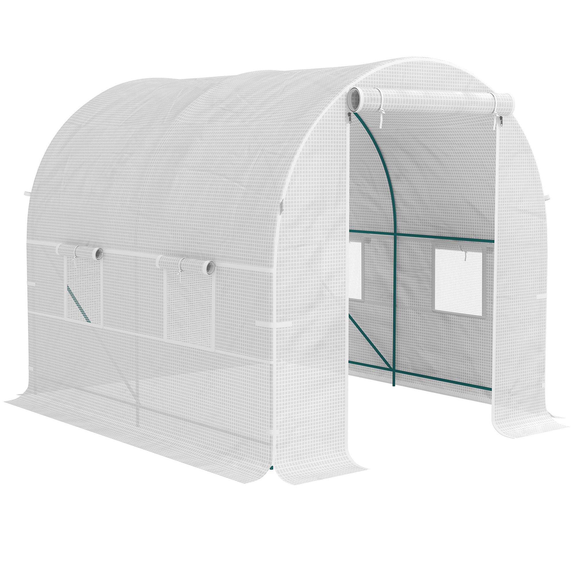 Polytunnel Greenhouse 245 x 200cm, White