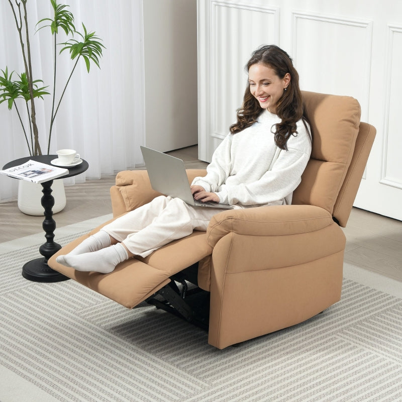 Manual Reclining Armchair, 140° with Footrest - Light Brown