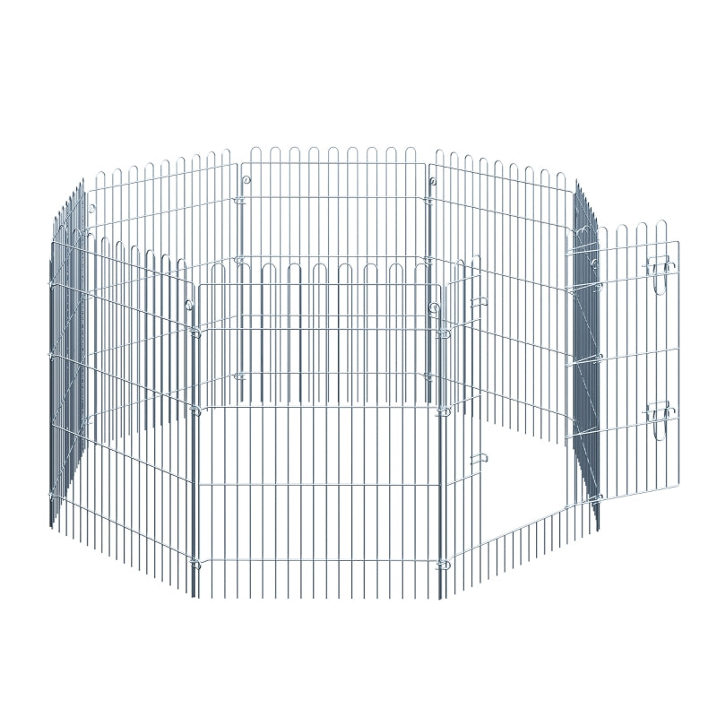 Outdoor Enclosure, 8-Part Puppy Run & Playpen Gate, Metal