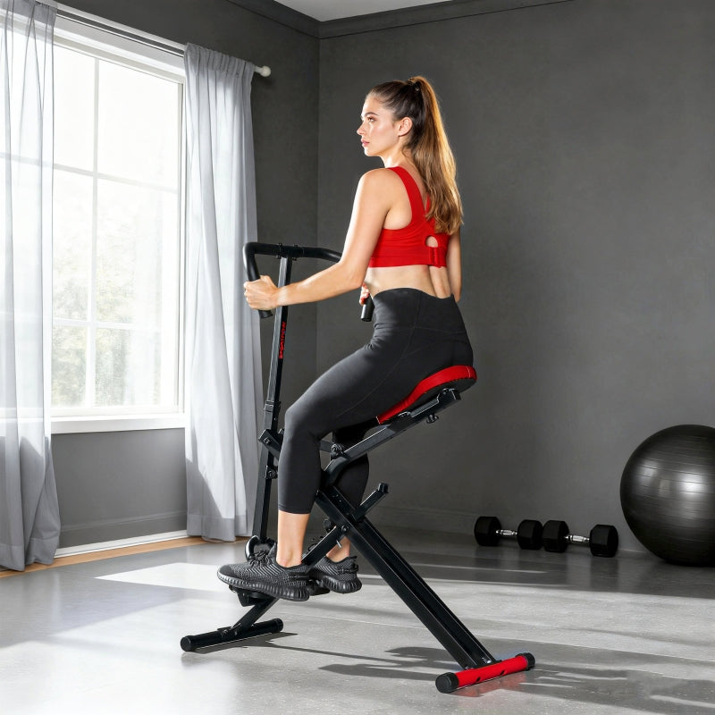 Exercise Machine with Adjustable Pedals and Metal Tubes, Foldable Red