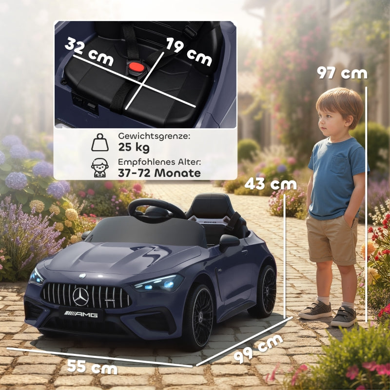 Children's Electric Car Mercedes Design 12V Motor with Remote Control and LED Lights, Grey