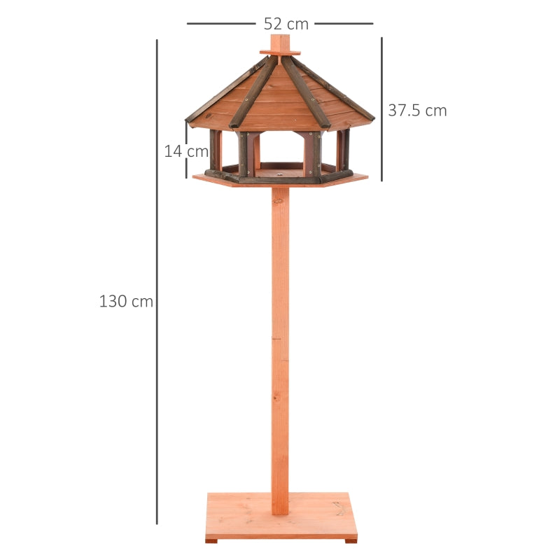 Wooden Bird Table Feeding Station Playstand with Roof 130Hcm Brown
