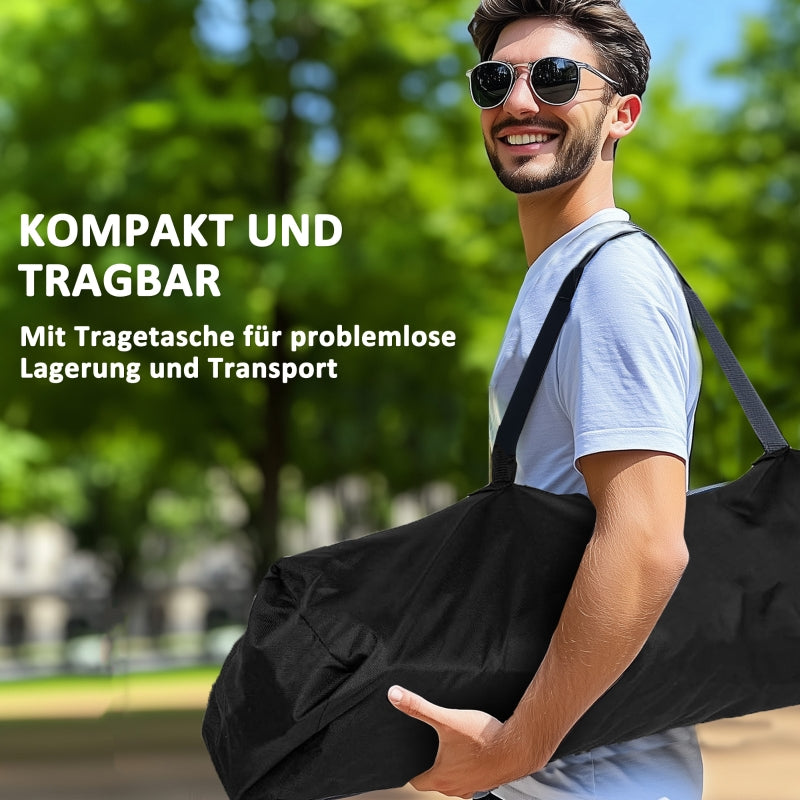 Folding Chairs, Set of 2, Camping with Armrests, Cup Holder, Headrest, Cooler Bag, Padded, Metal/Fabric