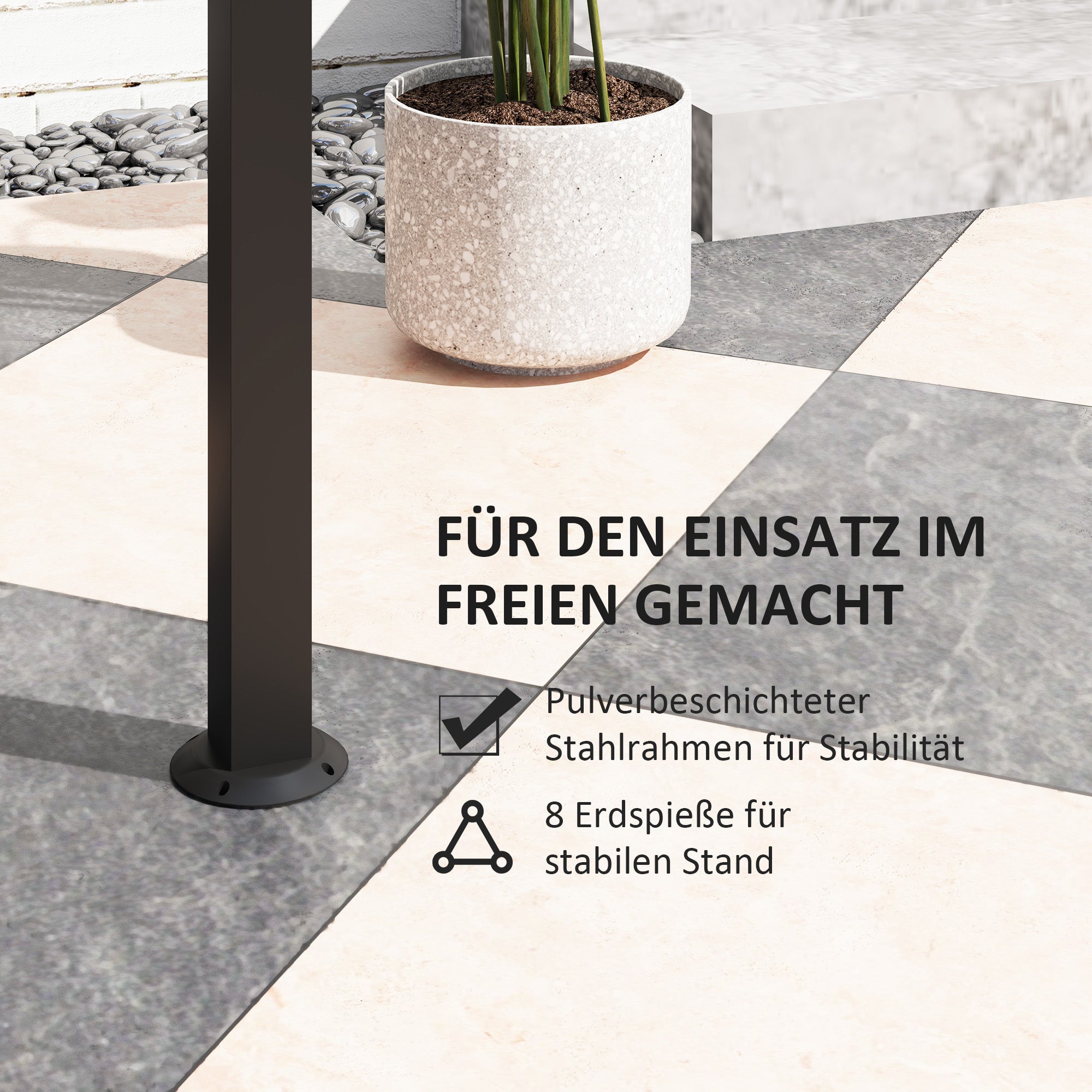 Grill Pavilion, Double Roof Windproof Shelves UV Protection, Dark Grey Steel