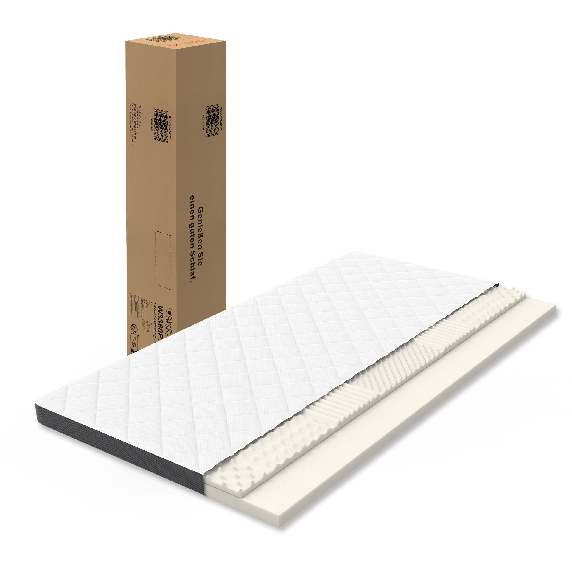 Mattress H3, Comfortable 7cm Medium Strength Seven Zone Embossed Foam
