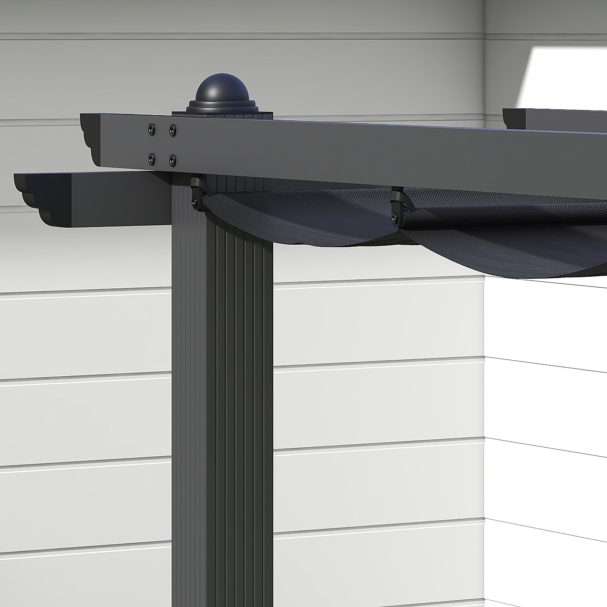 Pergola with Retractable Roof, 3x3m Aluminium, Dark Grey