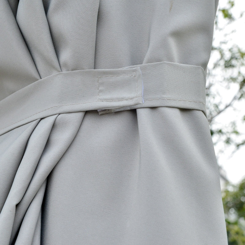 Parasol 4.5m Double LED Solar Garden Umbrella Light Grey Black