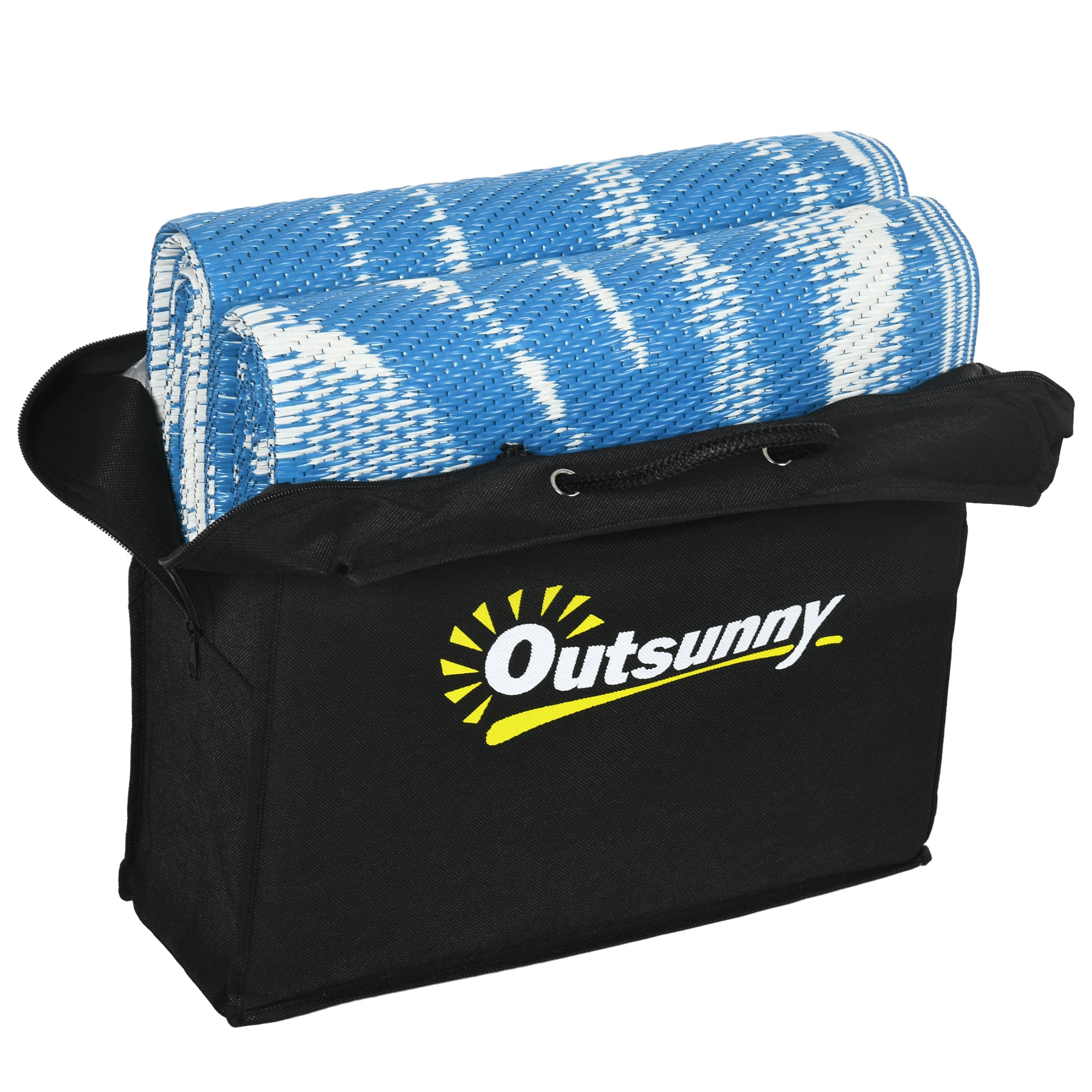 Reversible Rug, 182x274cm Outdoor Camping Patio, Blue Plastic