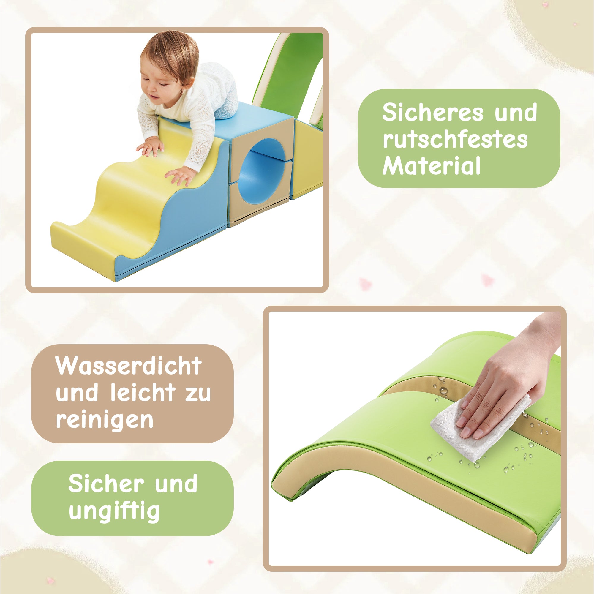 6-in-1 foam building blocks: creative play, crawling, sliding, colorful