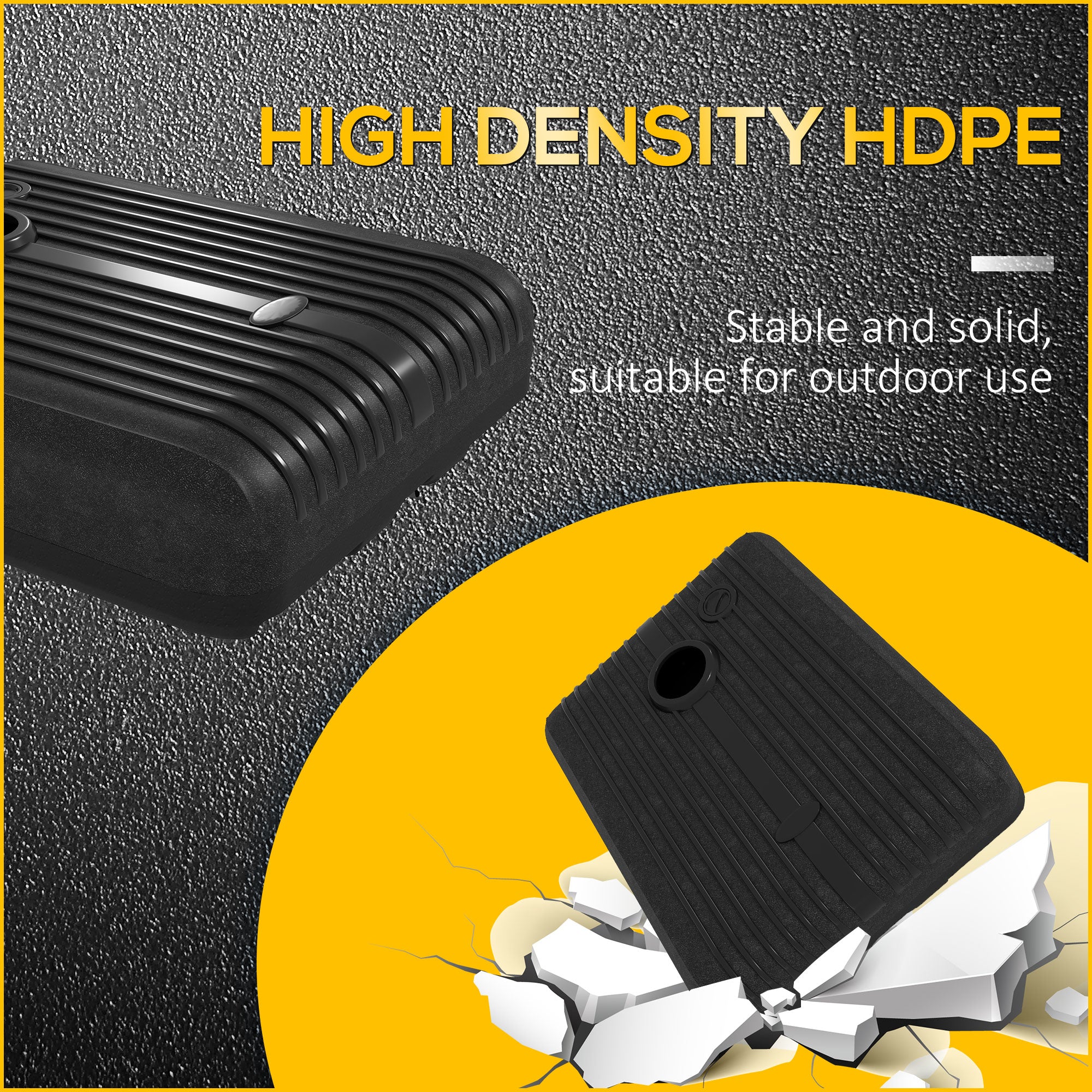 Heavy Duty Parasol Base, Water/Sand Filled Umbrella Stand with Wheels, Plastic