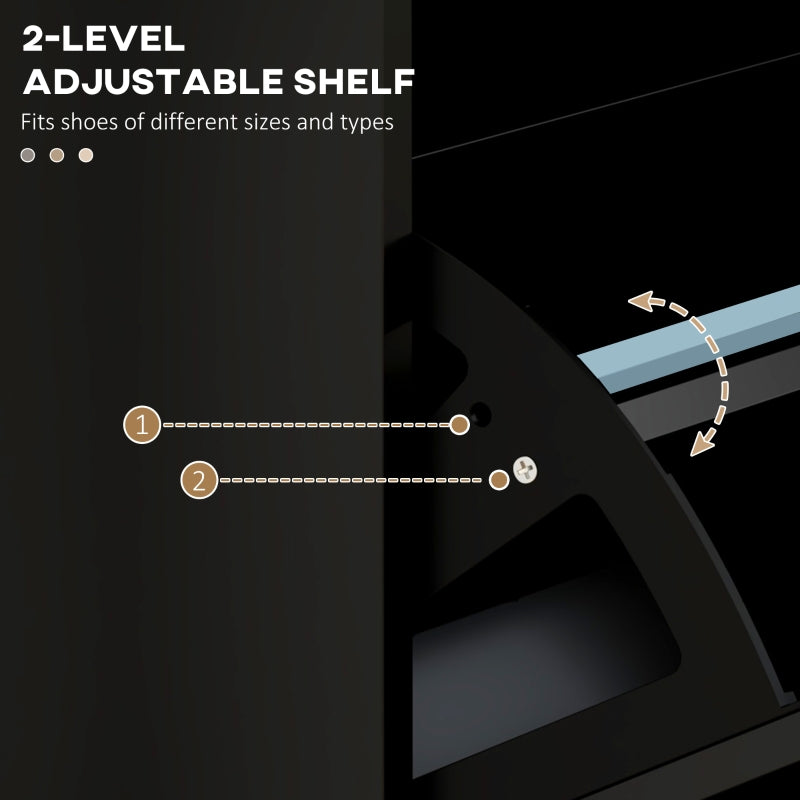 Three-Drawer Minimalistic Shoe Cabinet, Three Flip Doors Holds 15 Pairs, Black
