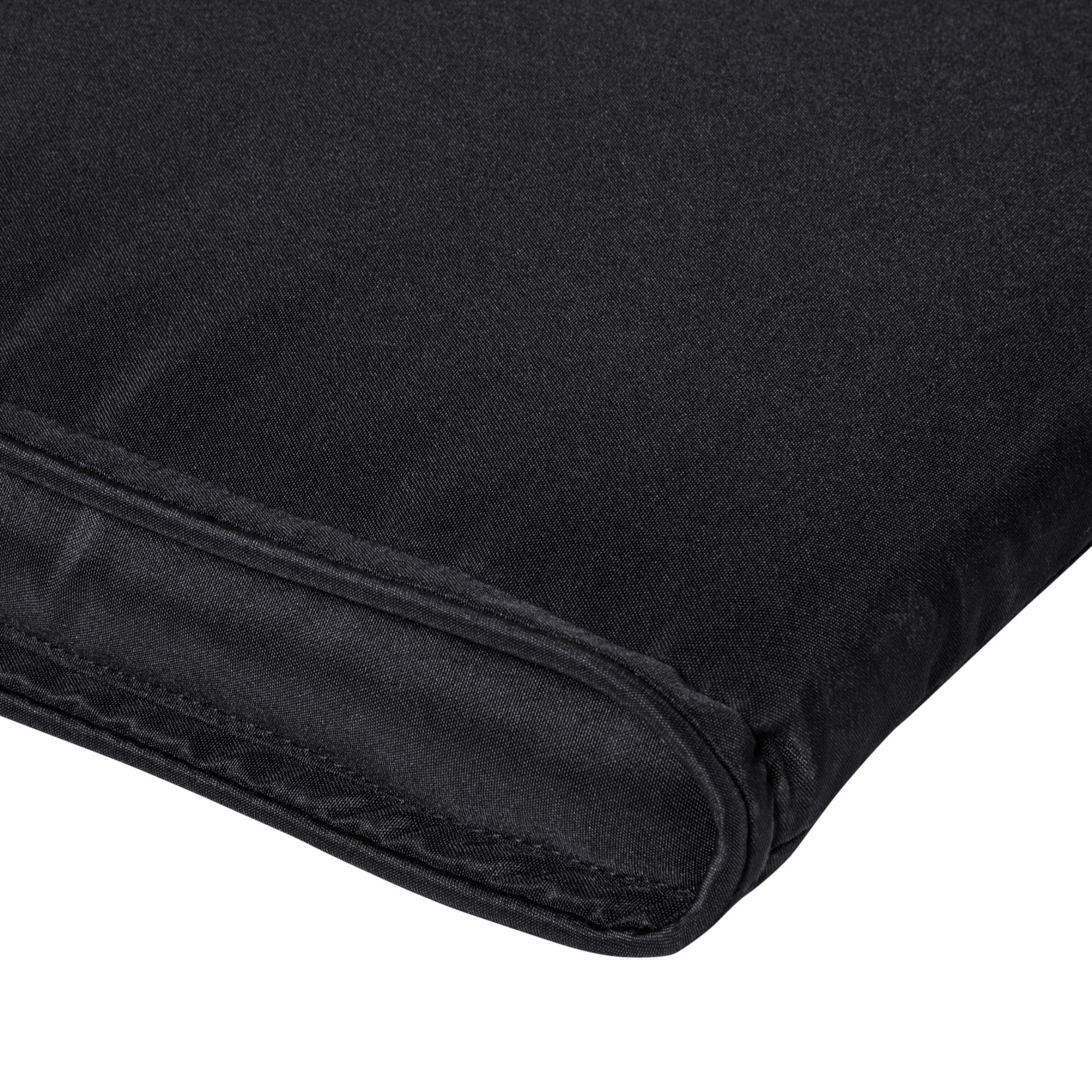 Garden Sun Lounger Cushion Replacement, Thick Sunbed Relaxer Pad with Pillow, Black