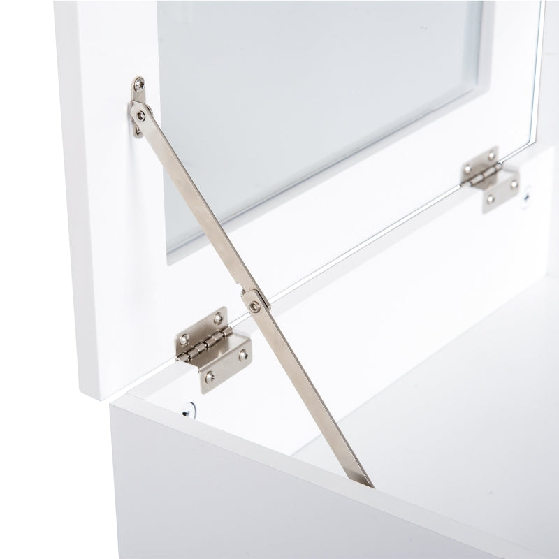 Dressing Table Flip-up Mirror Makeup Desk with 2 Drawers White