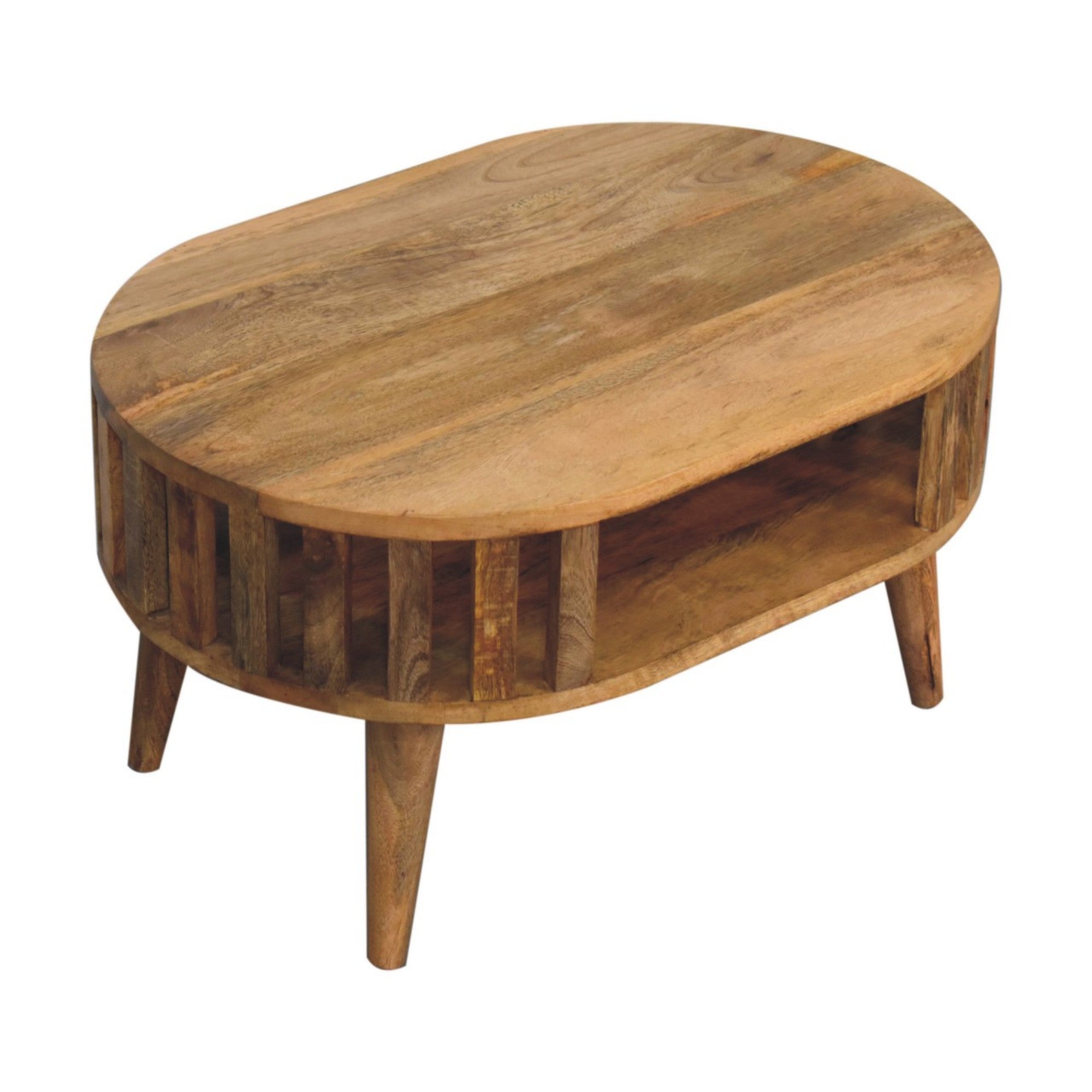 Ariella Coffee Table Mini Open Slot Solid Wood Brown