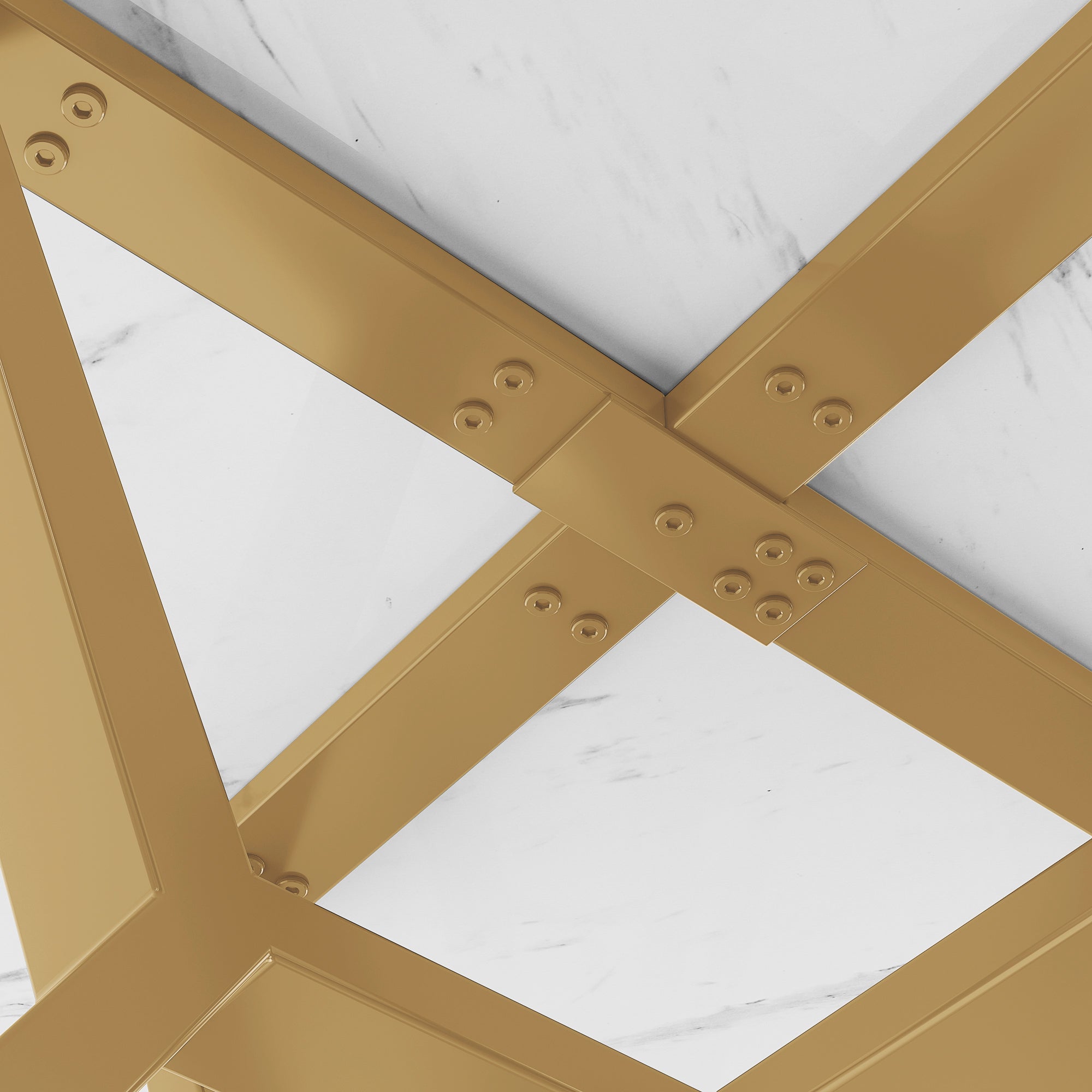 Dining Table Set, 5-Piece Round with Marble Top & Velvet Chairs, Gray