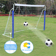 Soccer Goal 8x5FT Portable Collapsible Quick Setup - Metal Base
