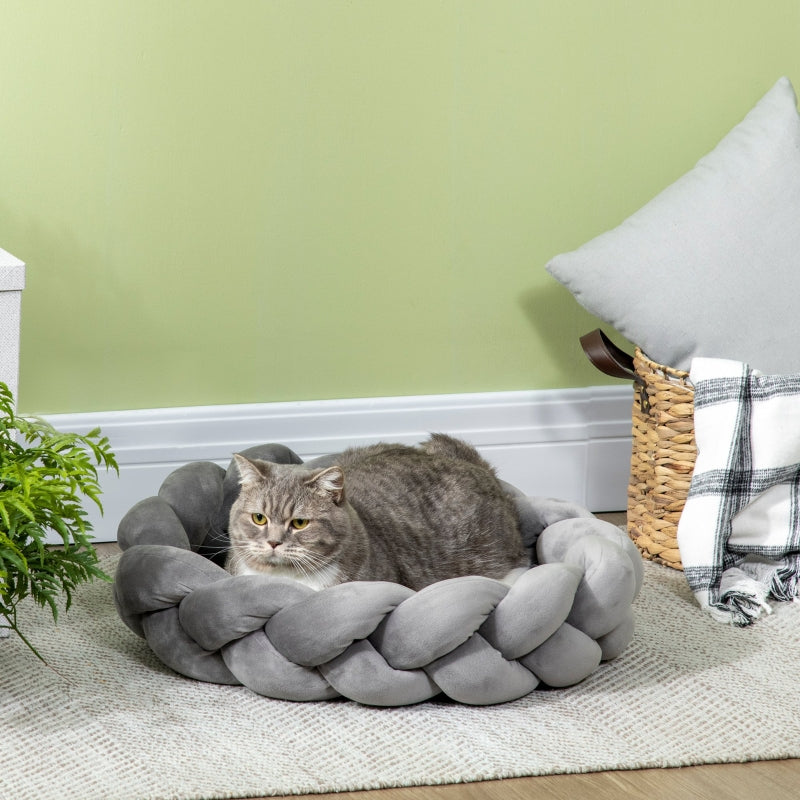 Pet Bed with Cushion, Washable, Grey