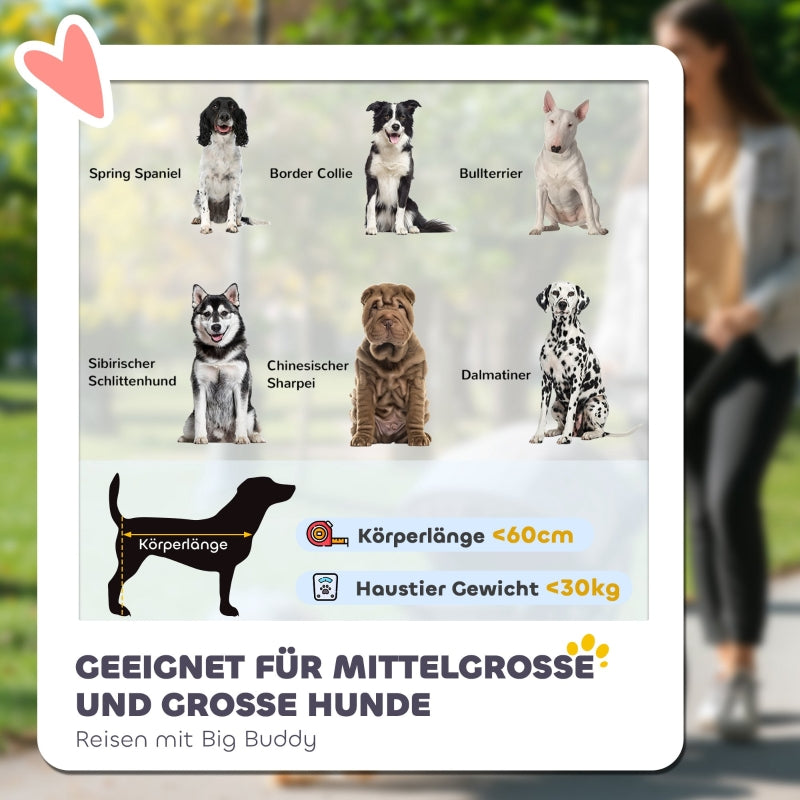 Dog Buggy Foldable, Reclining Cushion, Steel Frame, Red/Black