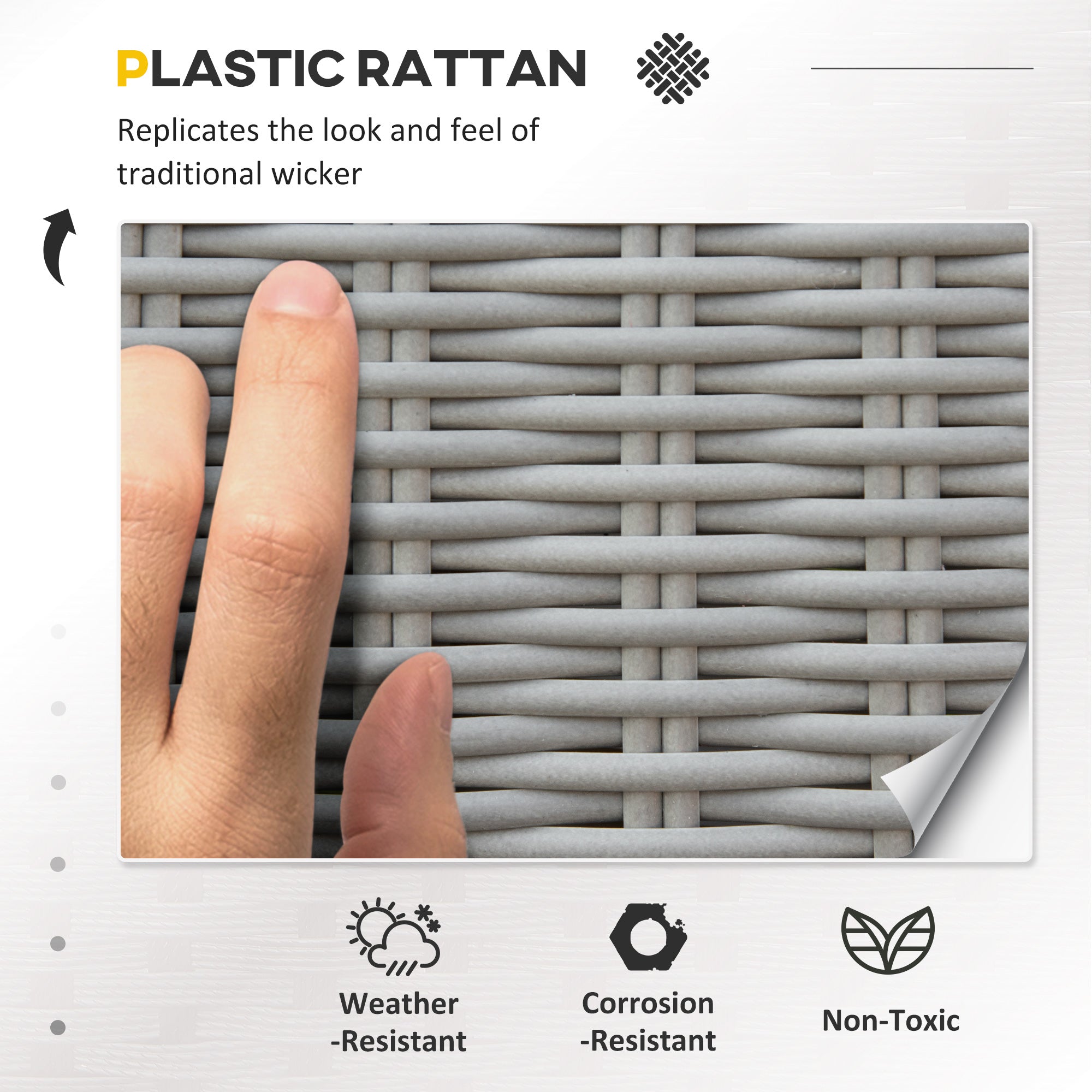 5 Pieces Outdoor Garden Furniture Set, Adjustable Reclining Chairs, Footstools, Cooler Bar Table, Cover, Grey PE Rattan