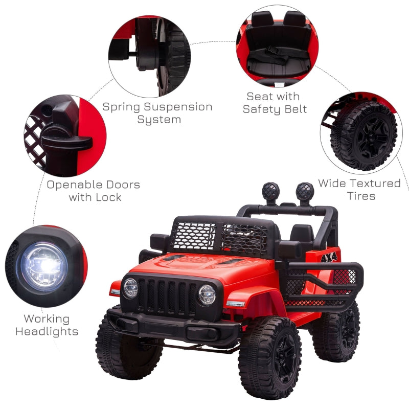 Kids Electric Ride On Car 12V Off Road Toy with Remote Control, Red