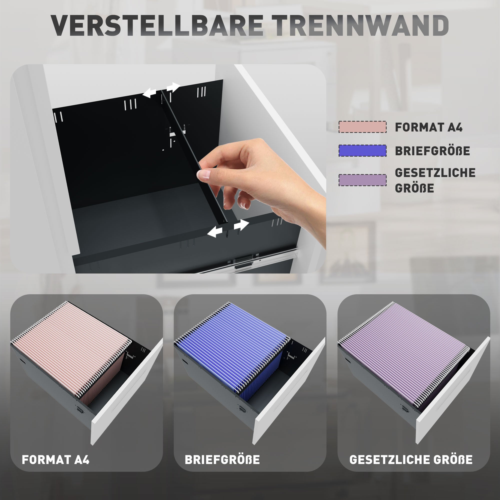 Vinsetto Mobile Filing Cabinet 2 Drawers Lockable A4 Steel