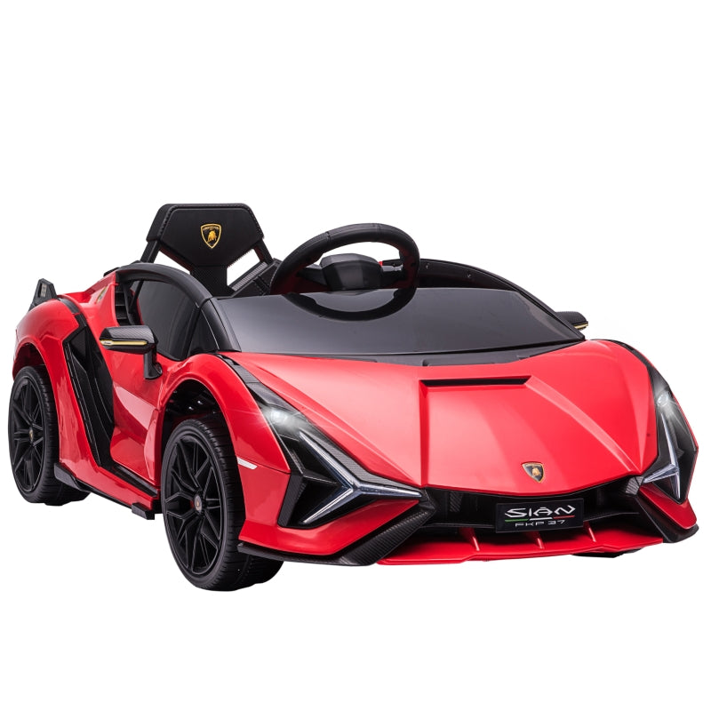Lamborghini SIAN Ride-On Car with 12V Electric SUV and Remote Control, Red Metal