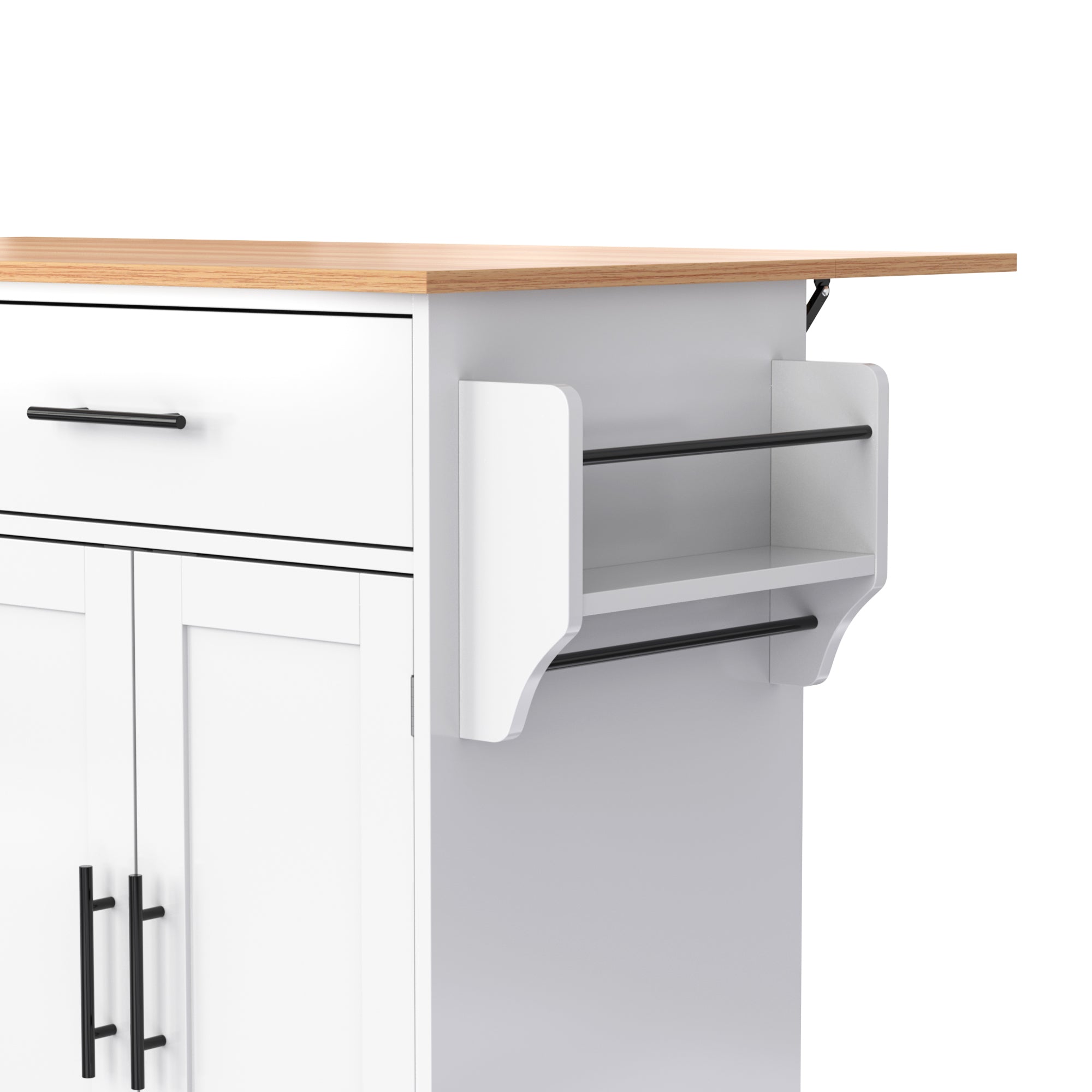 Serving Trolley Folding Tabletop Casters Interchangeable Legs - White