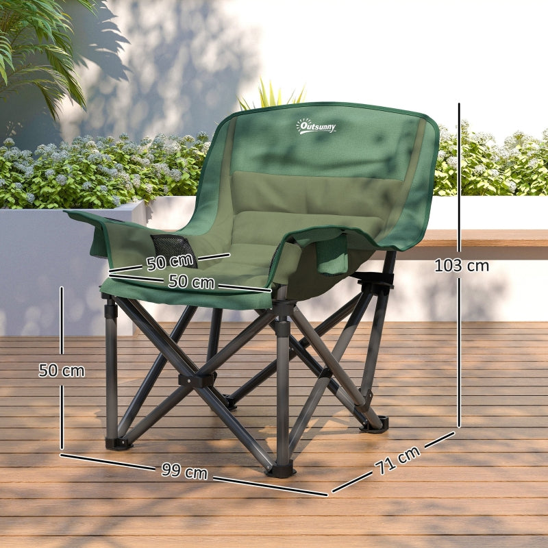 Camping Chair Portable Padded Olive Green