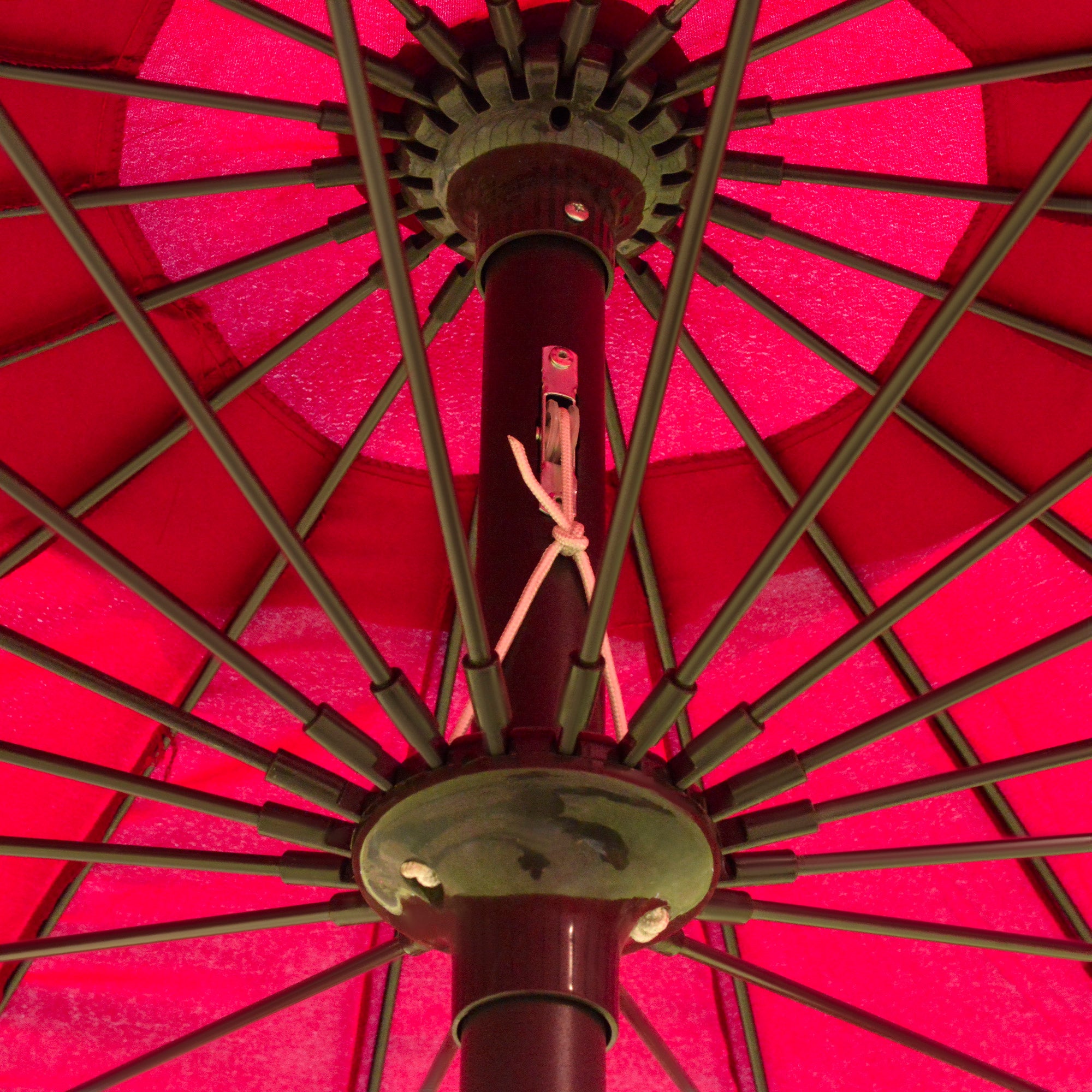 Shanghai Garden Parasol Umbrella, 2.5m Crank & Tilt Adjustable Sun Shade, Red