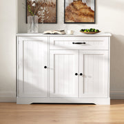 Sideboard Buffet Cabinet 3 Doors 1 Drawer - White