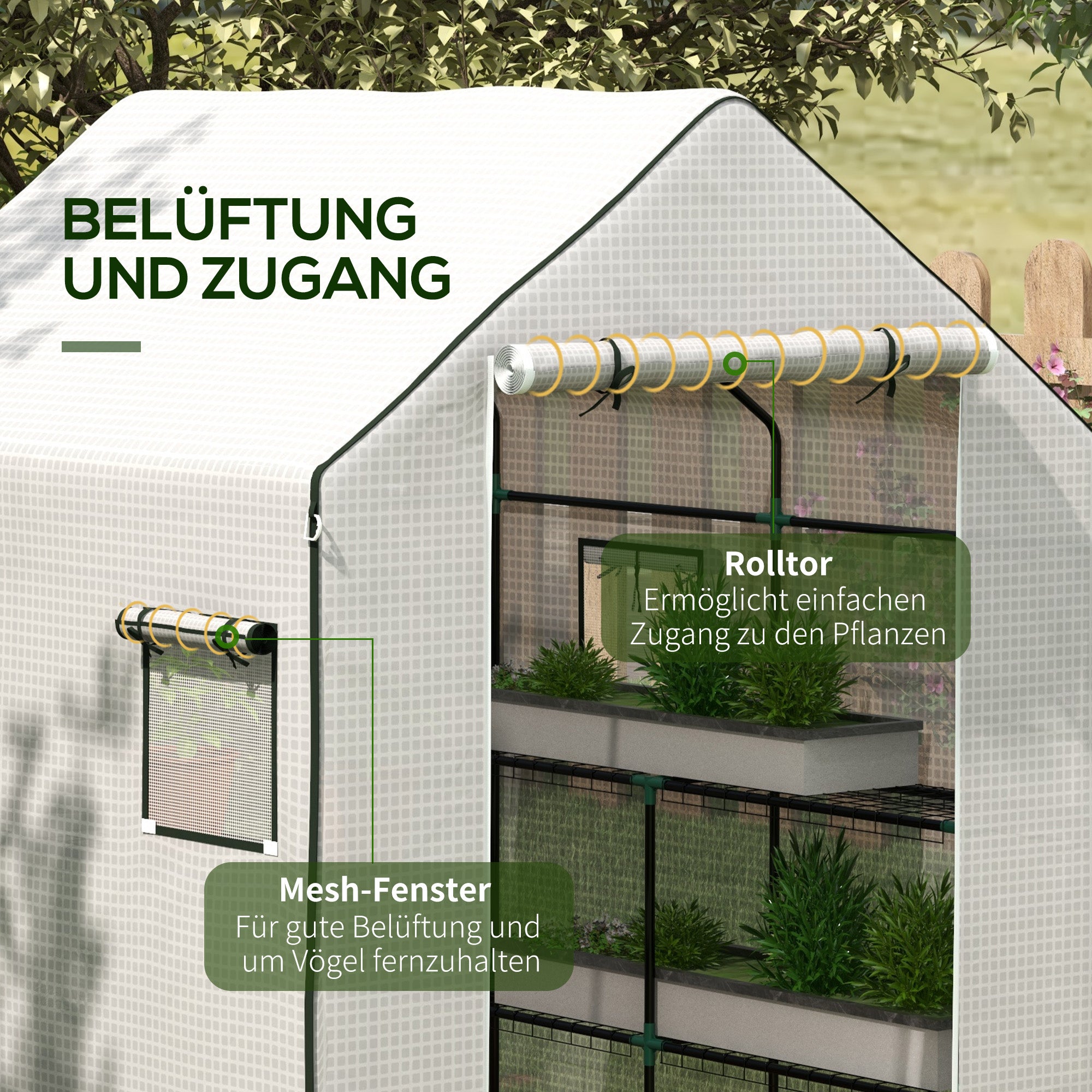 Replacement Greenhouse Film UV Protection Side Window Roller Door PE White