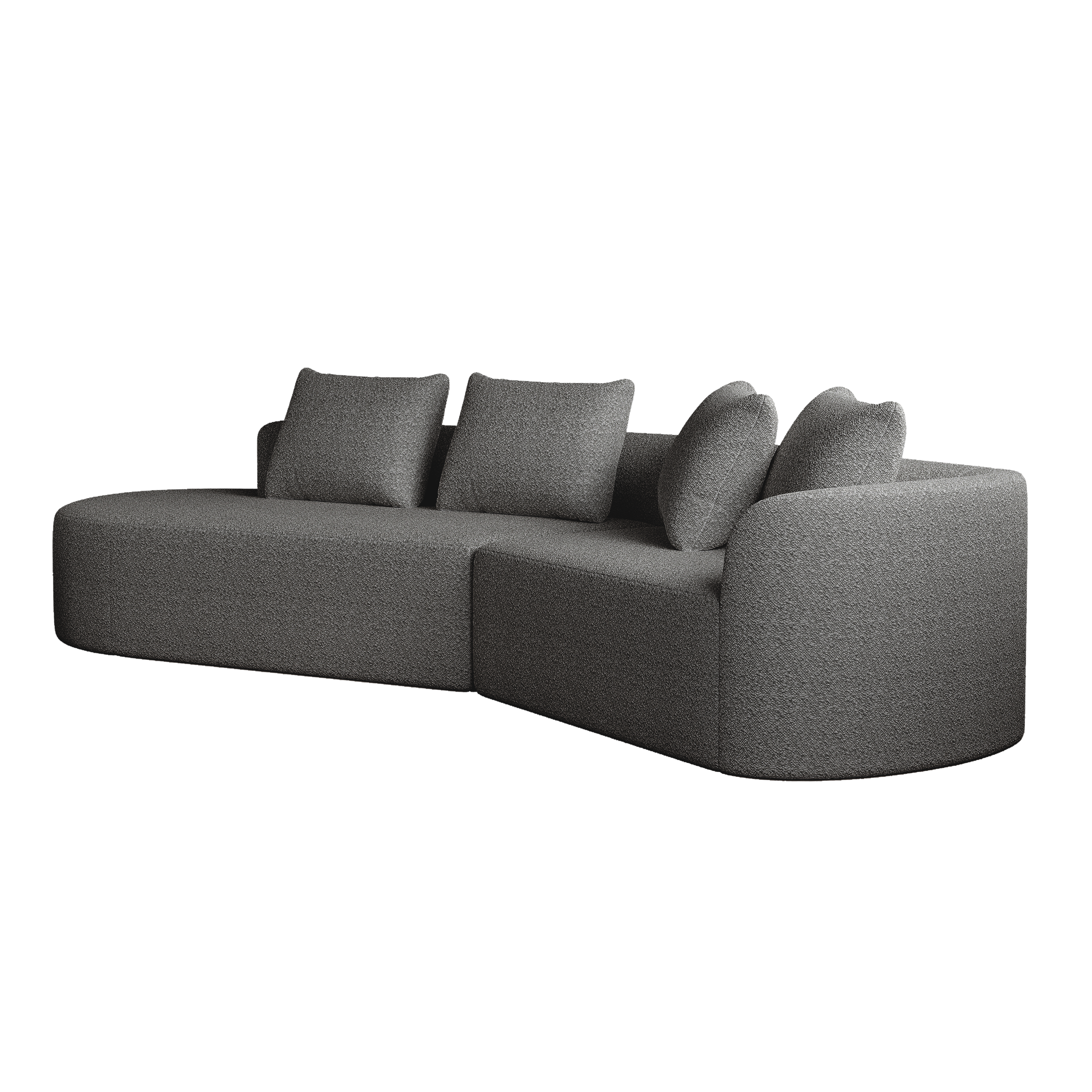 Chenille Sofa, Modern Oversized Corner, 4-Seater, Deep & Wide Seat, Cloud, Chenille
