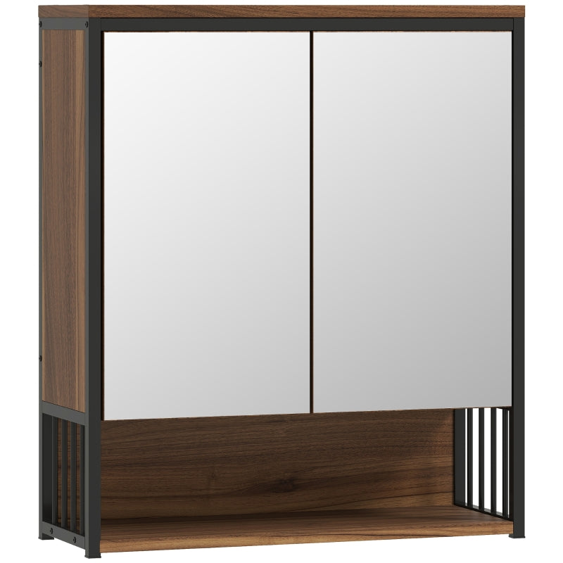 Hanging Mirror Cabinet, Bathroom, MDF Chipboard, Brown