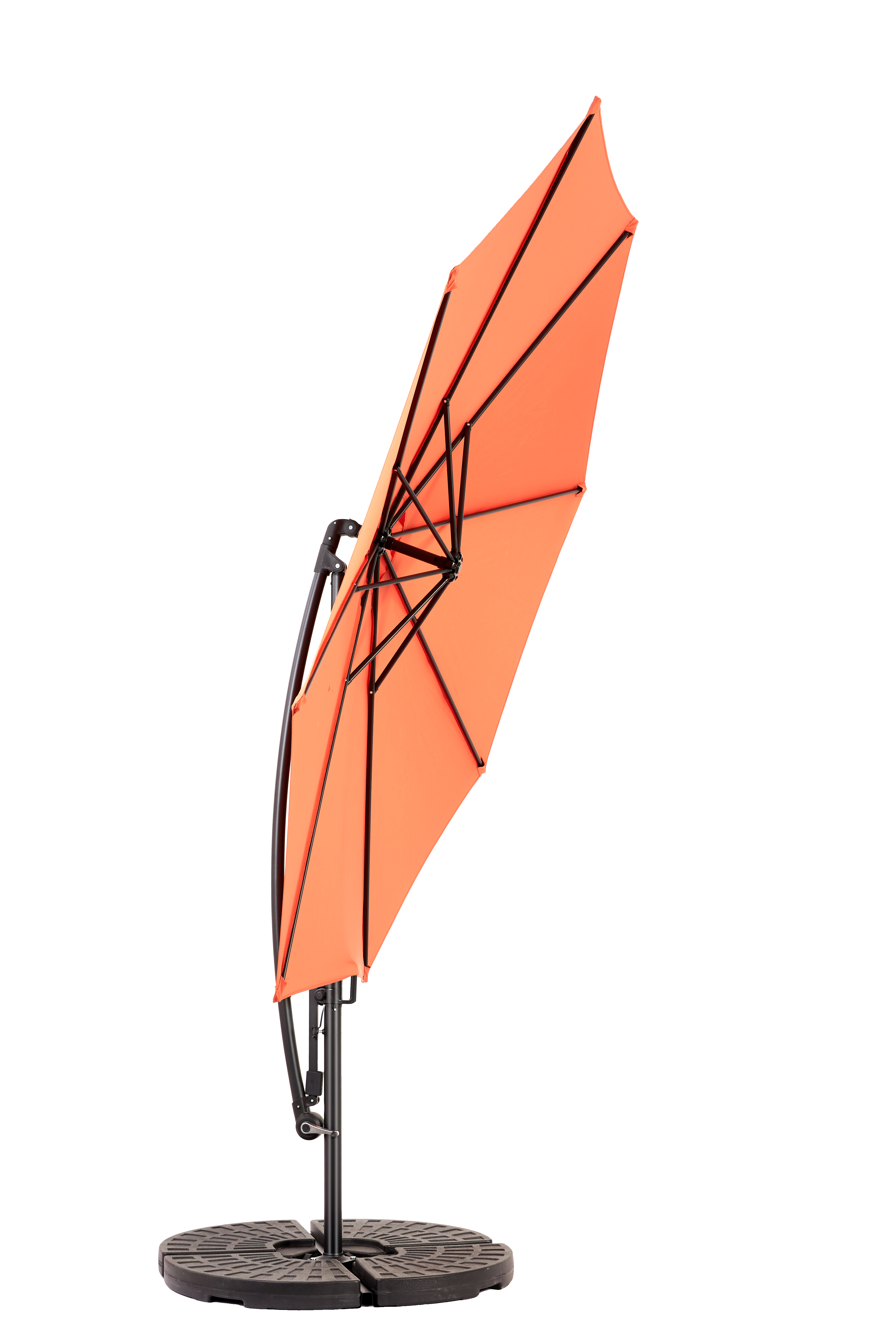 14.8 Ft Double Sided Outdoor Umbrella, Rectangular Large with Crank, Orange