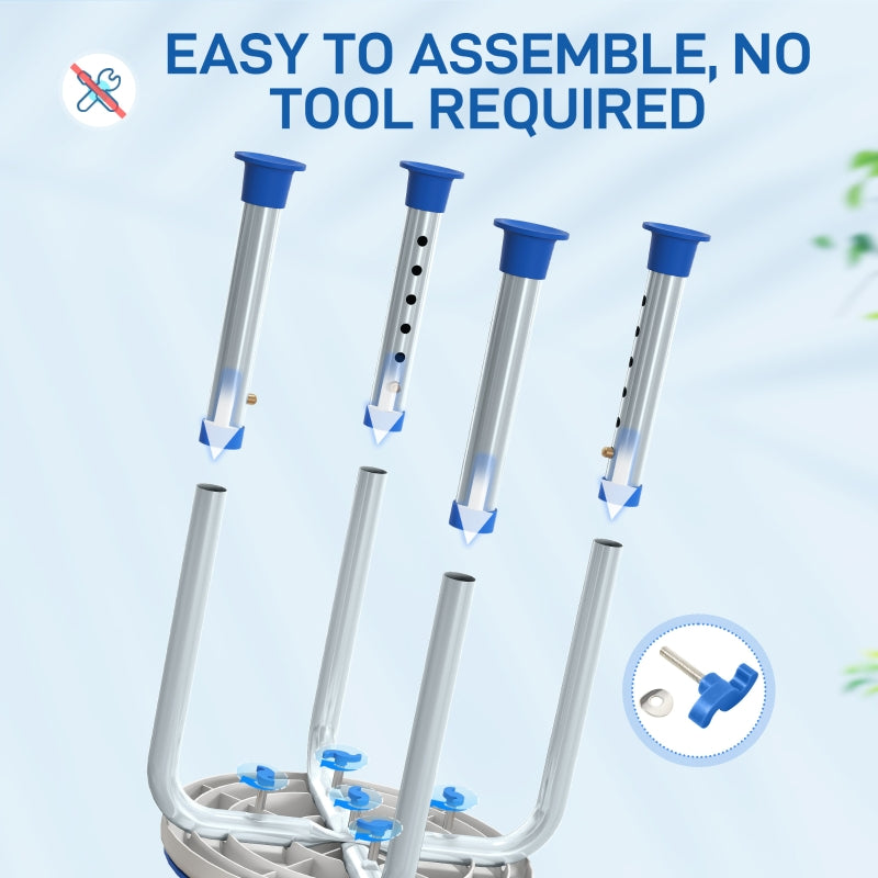 Shower Chair 360° Swivel Height Adjustable Aluminium Blue