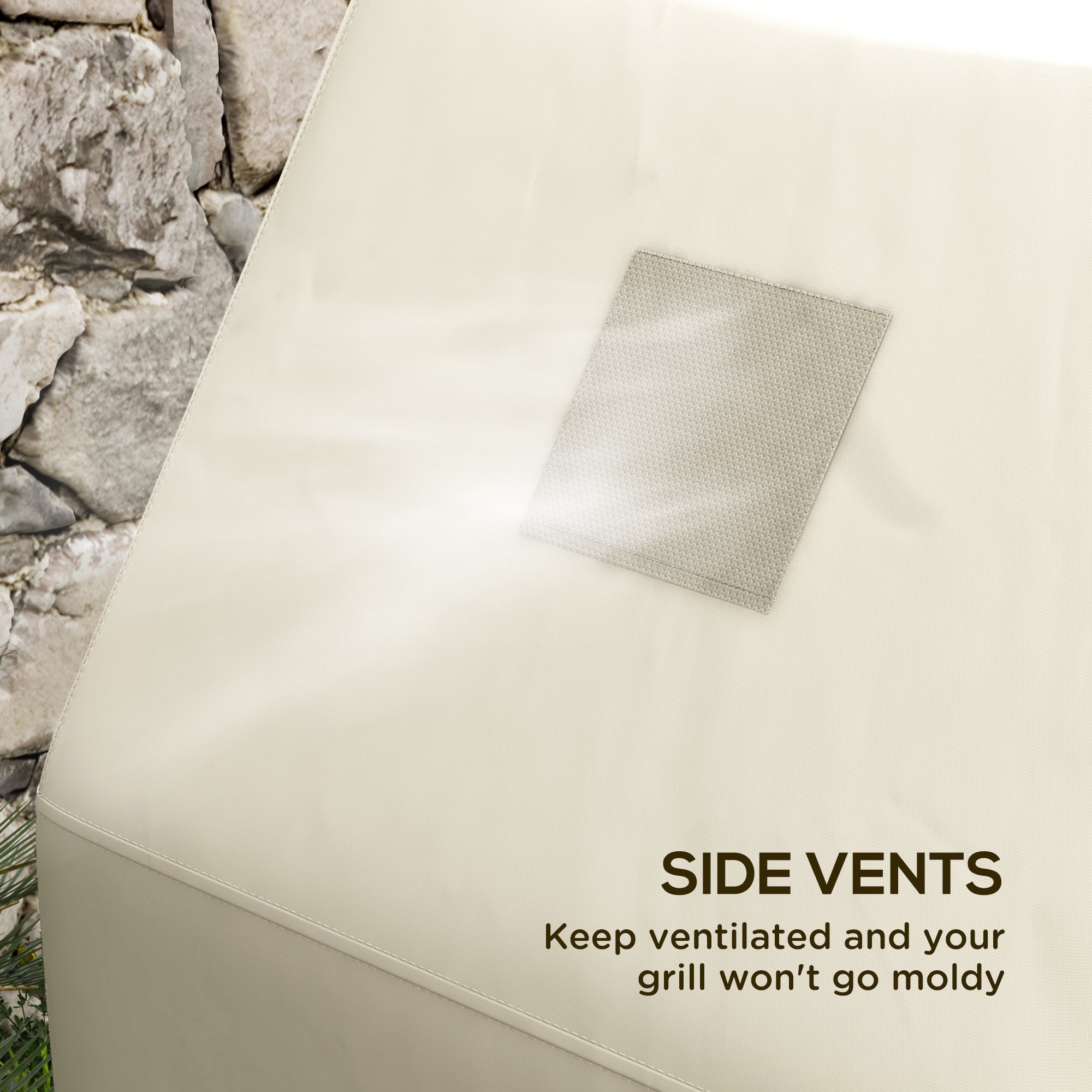 Protective Grill Cover, 66W x 152Lcm PU Coated - Beige