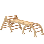 7-in-1 Climbing Frame Foldable Slide Arch Ladder - Wood