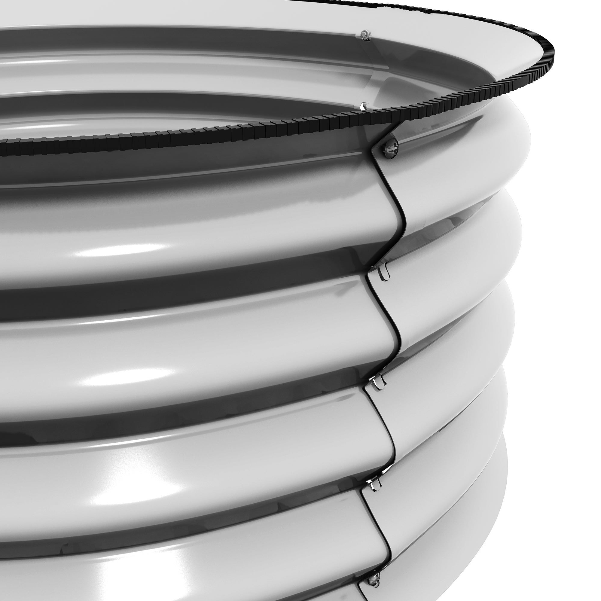 Raised Garden Bed 2-Piece Metal Planter, Open Bottom, 60x60x30 cm, Silver