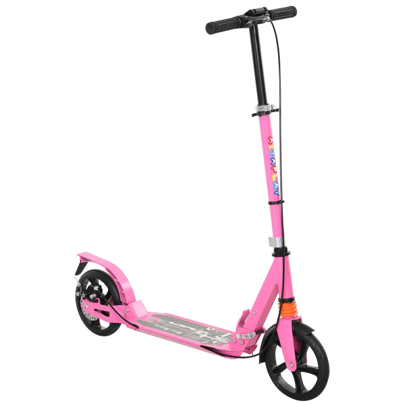 Children's Scooter with Adjustable Handlebars and Foldable Design for Kids 6-12 Years, Pink