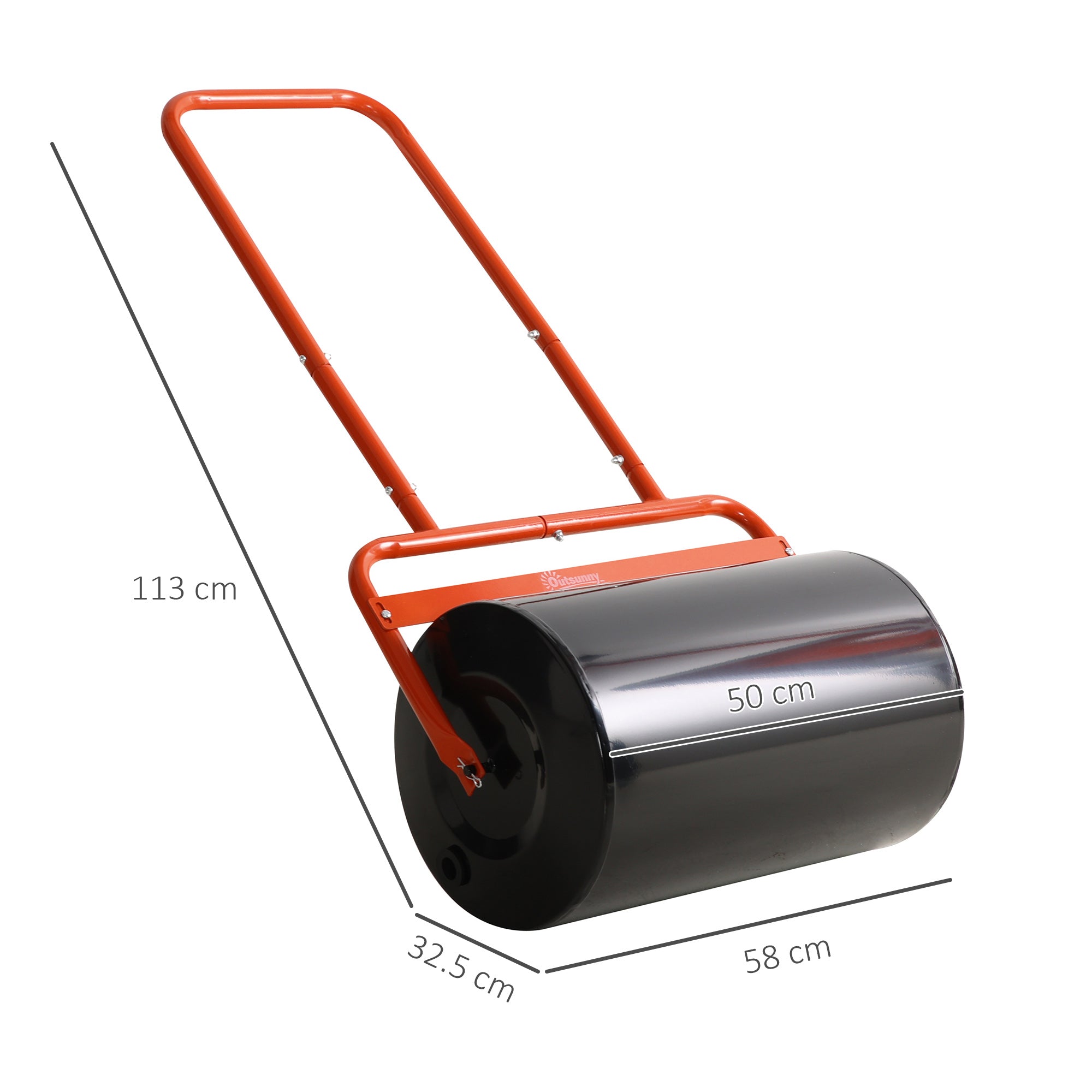 Lawn Roller, 38L Fillable Cylinder Steel, Red
