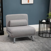 Adjustable Back Futon Sofa Chair - Grey