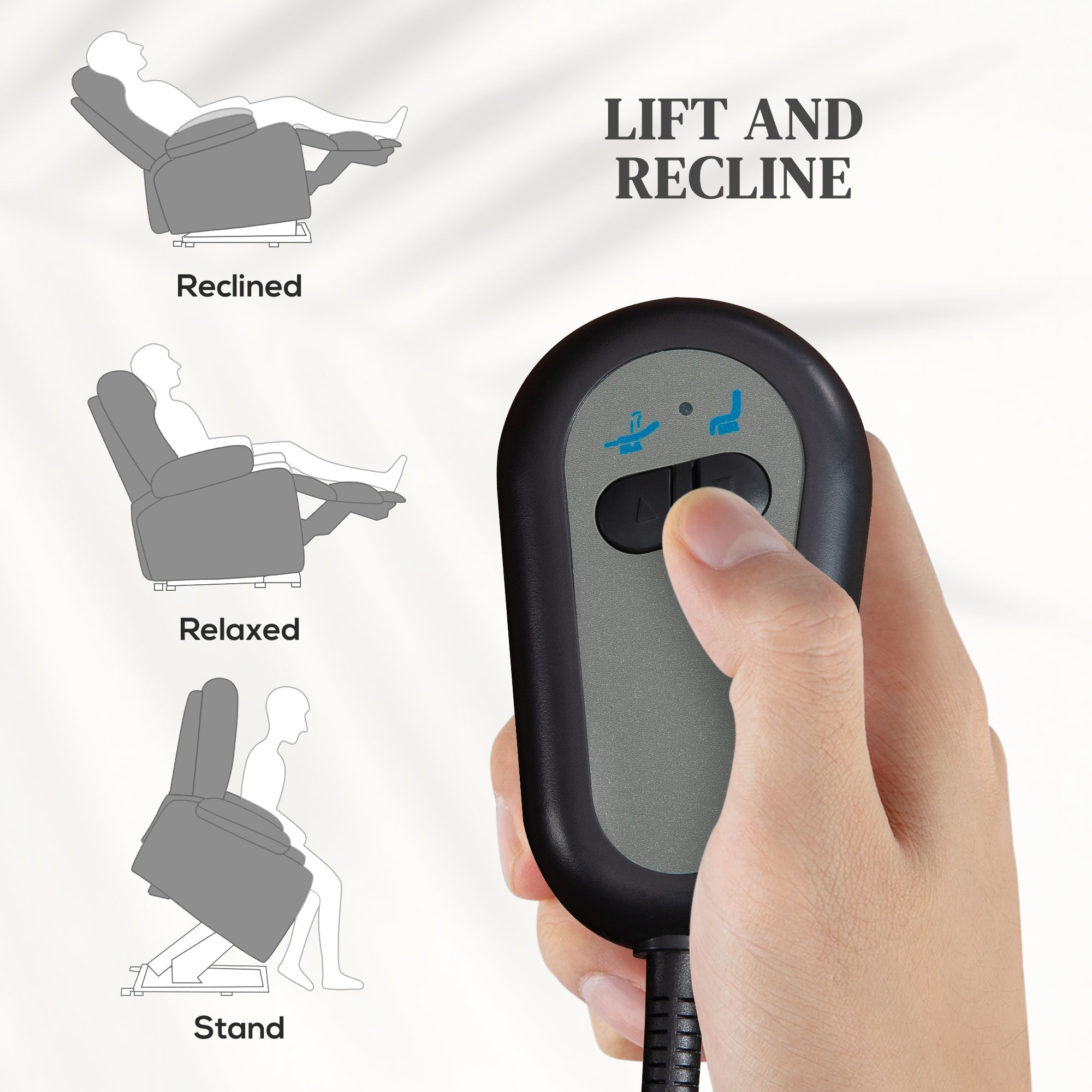 Electric Riser Recline Armchair with Footrest - Grey